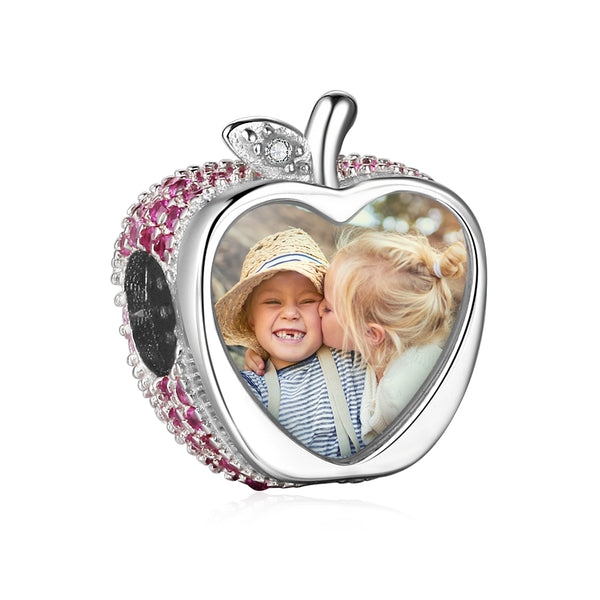 Custom Photo Apple Shape Bracelet Charm