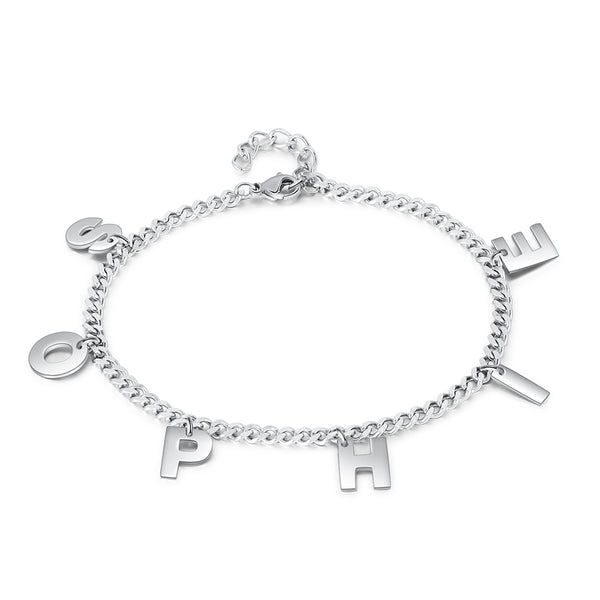 Personalized Stainless Steel Letter Bracelet