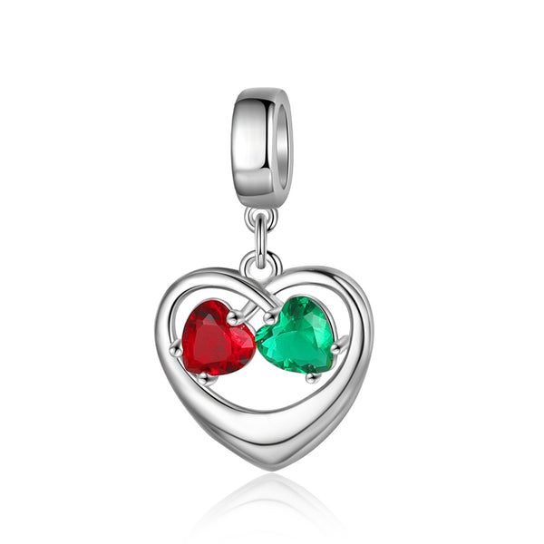 Personalized Rhodium Plated Heart Charm