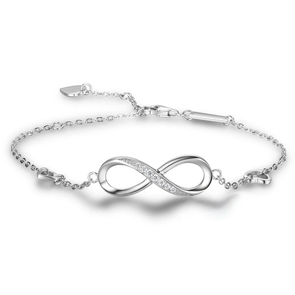 Rhodium Plated Infinity Bracelet/Anklet