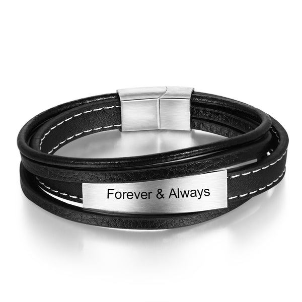 Personalized Stainless Steel Multi-Layer Bracelet