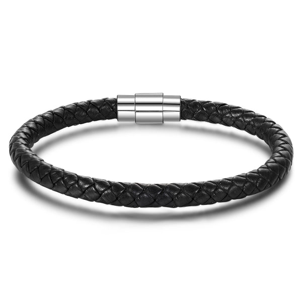 Custom Stainless Steel Leather Bracelet