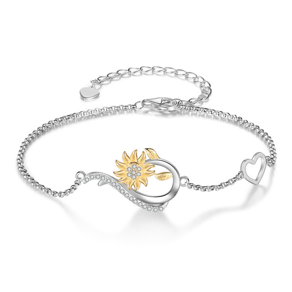 Rhodium Plated Daisy Bracelet