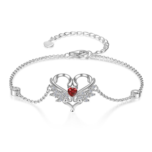 Rhodium Plated Wing Bracelet