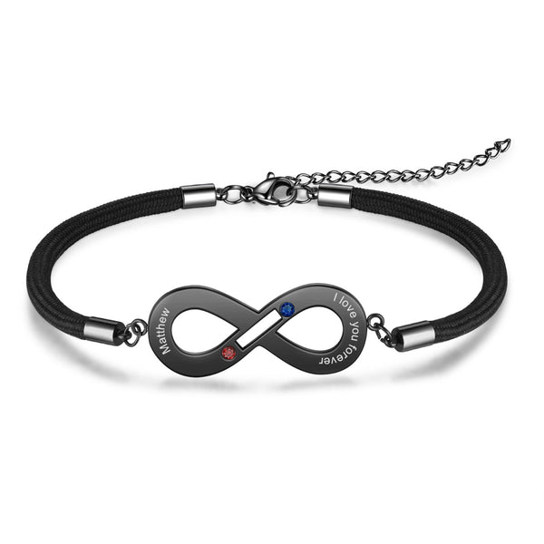 Personalized Stainless Steel Infinity Couple Bracelet