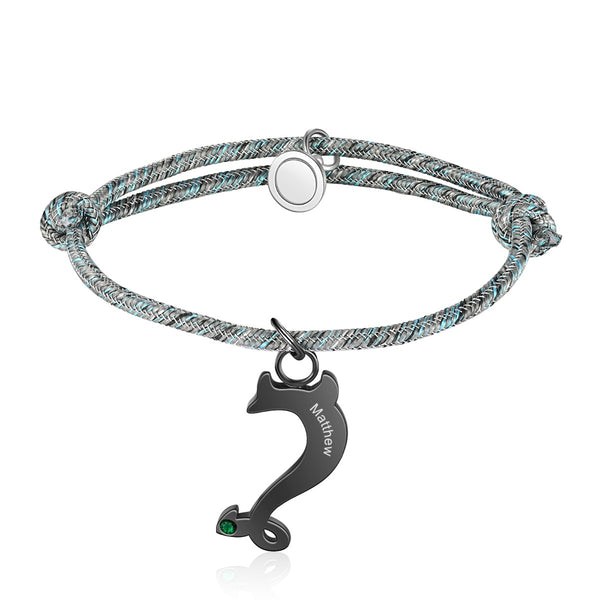 Personalized Stainless Steel Dolphin Bracelet