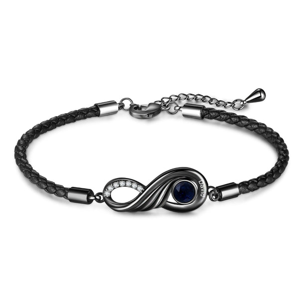 Rhodium Plated Infinity Couple Bracelet