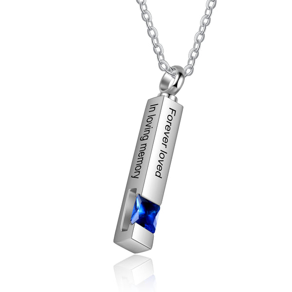 Custom Vertical Bar Ashes Necklace