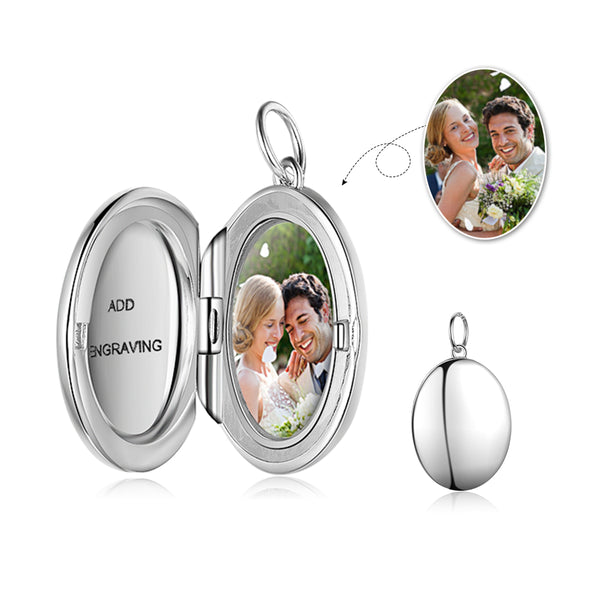 Personalized Rhodium Plated Photo Necklace