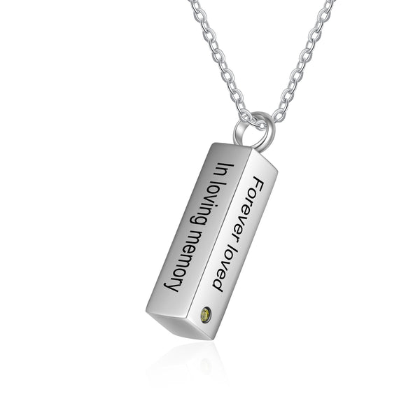 Custom Vertical Bar Ashes Necklace