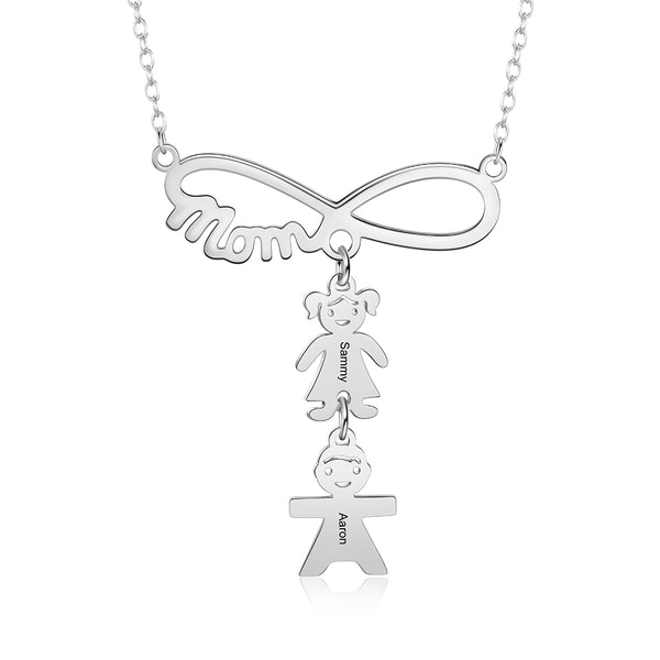 Personalized Rhodium Plated Necklace