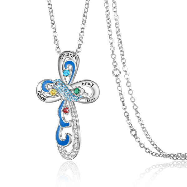 Custom Dolphin Cross Necklace