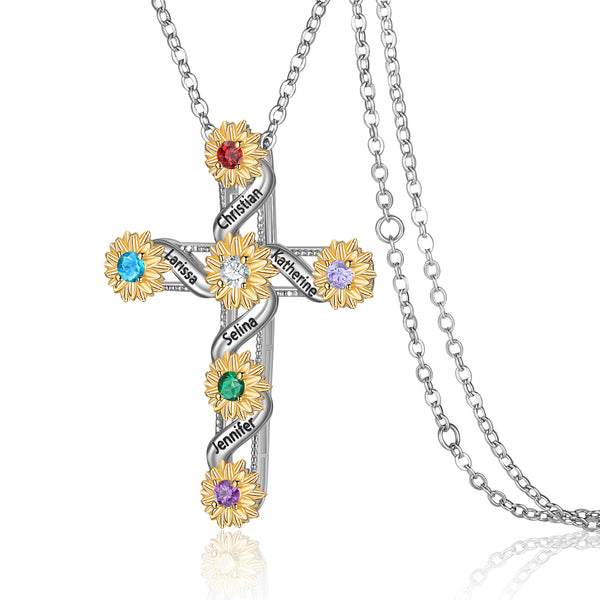 Cross Sunflower Necklace