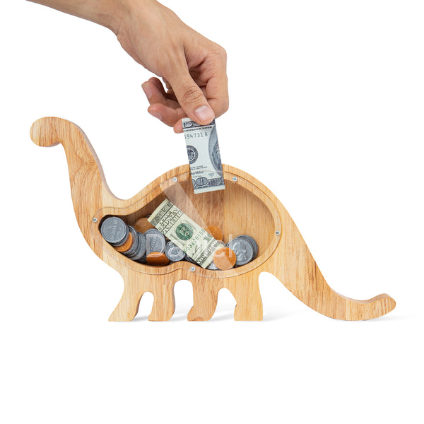 Personalized Name Wooden Piggy Bank,Customized Animal Money Bank Gift for Kids