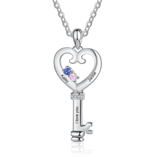 Custom Heart Shaped Key Necklace