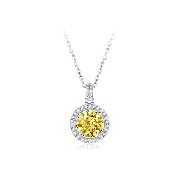 925 Silver Yellow Moissanite Necklace