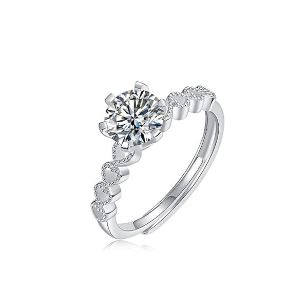 925 Sterling Silver Moissanite Ring