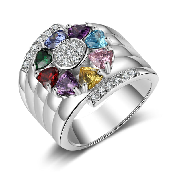 925 Sterling Silver Custom Birthstone Ring