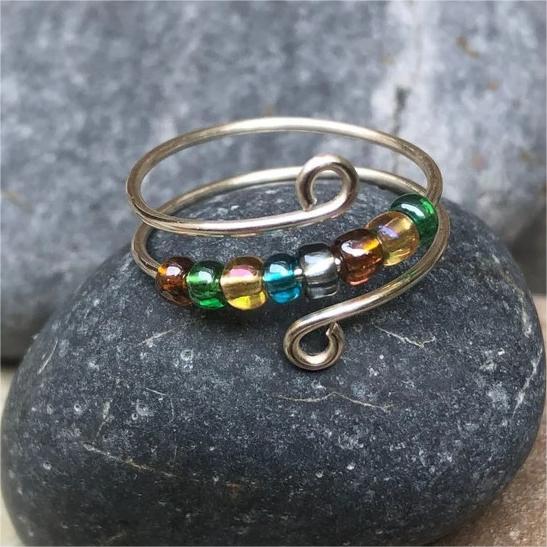 Women Colorful Beads Ring