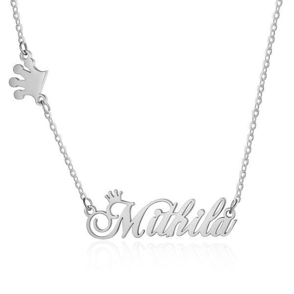 Custom Crown Name Necklace