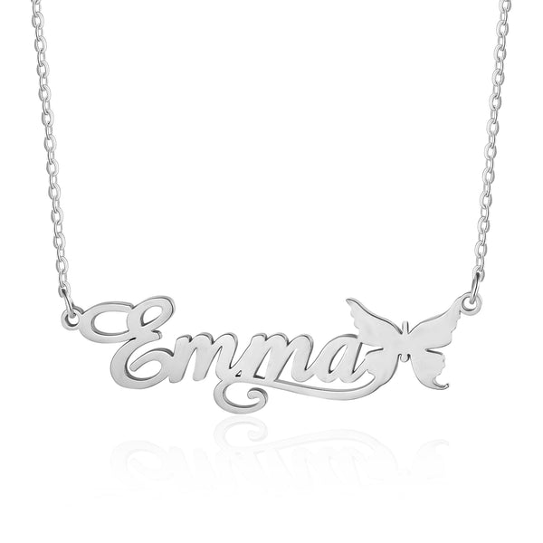 Custom Butterfly Name Necklace