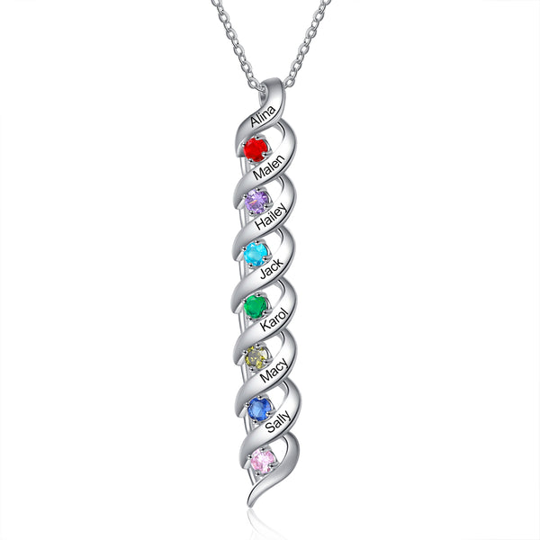 925 Sterling Silver Custom Birthstone Necklace