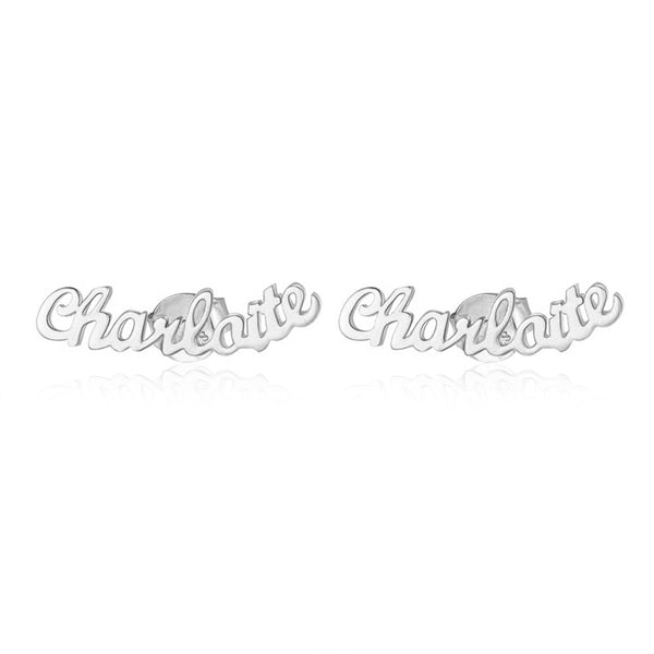 925 Sterling Silver Name Earrings