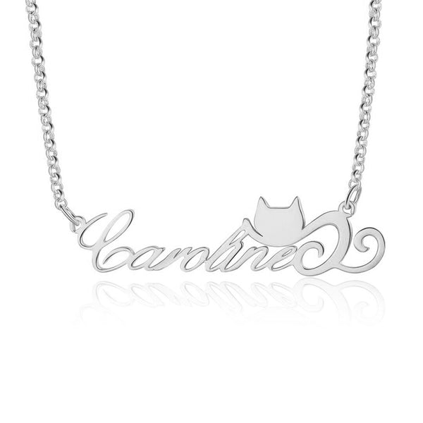 Personalized Rhodium Plated Name Custom Necklace