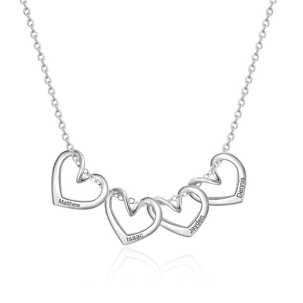 Engraving Stainless Steel Heart Shape Necklace