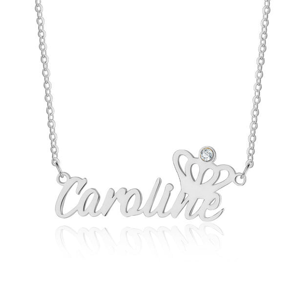 Rhodium Plated Personalized Name Necklace