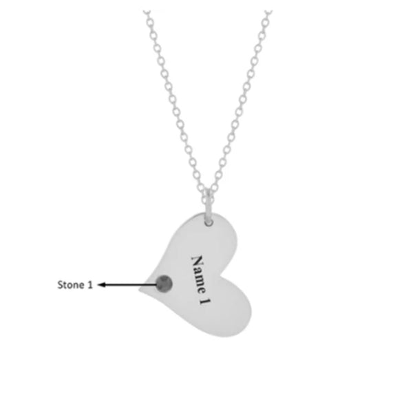 Custom 925 Sterling Silver Heart Necklace