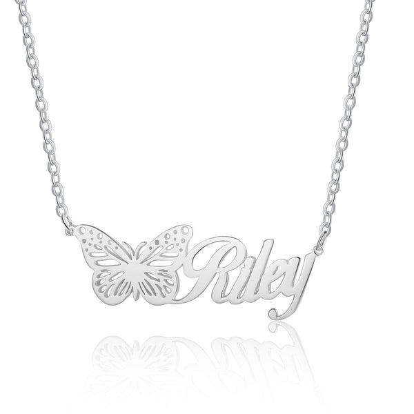 Custom Butterfly Name Necklace