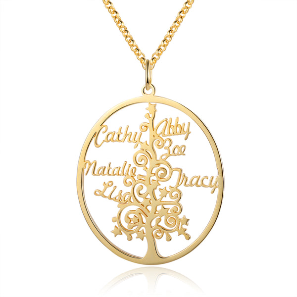 Christmas Tree Custom Name Necklace