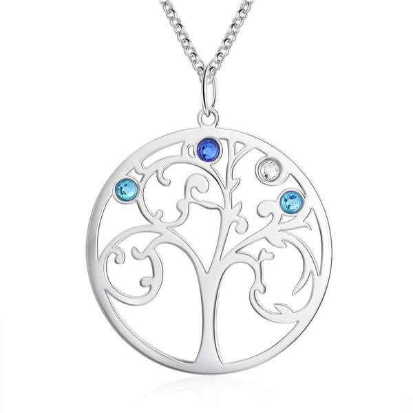 925 Sterling Silver Personalized Family Tree Name Necklace