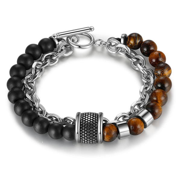 Custom Name Tiger Eye Stone Bracelet