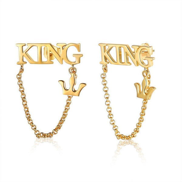 Custom Name Earring with Crown