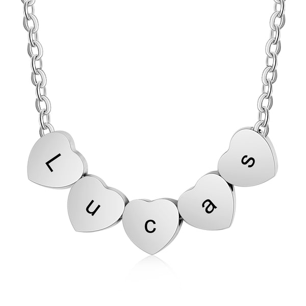 Custom Letter Heart Necklace