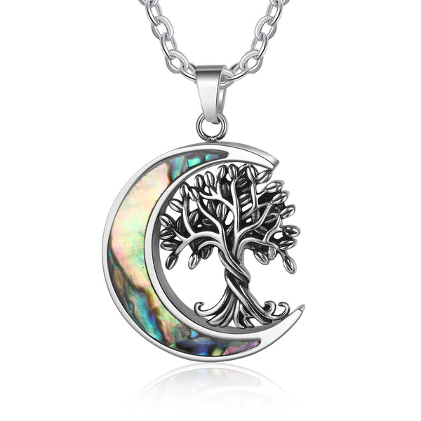 Moon and Family Tree Ashes Necklace