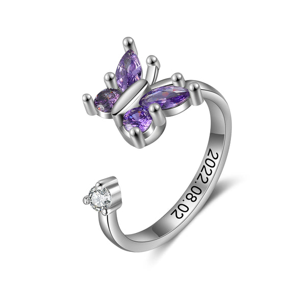 Custom Butterfly Adjustable Ring