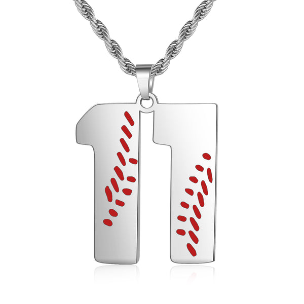 Custom Baseball Number Necklace