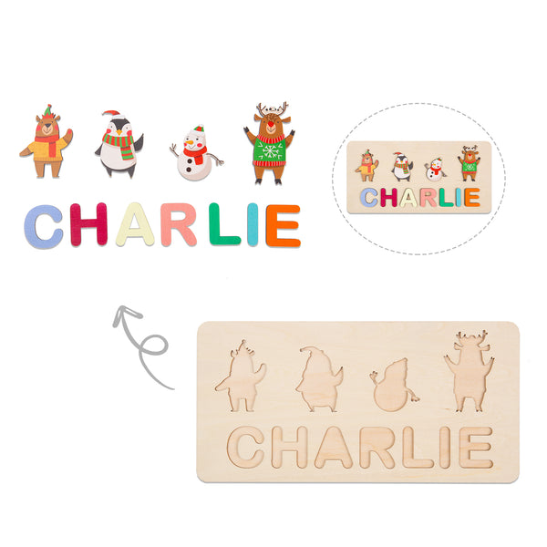 Christmas Gift Custom Name Wooden Name Puzzle