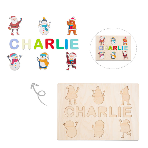 Christmas Gift Custom Name Wooden Puzzle