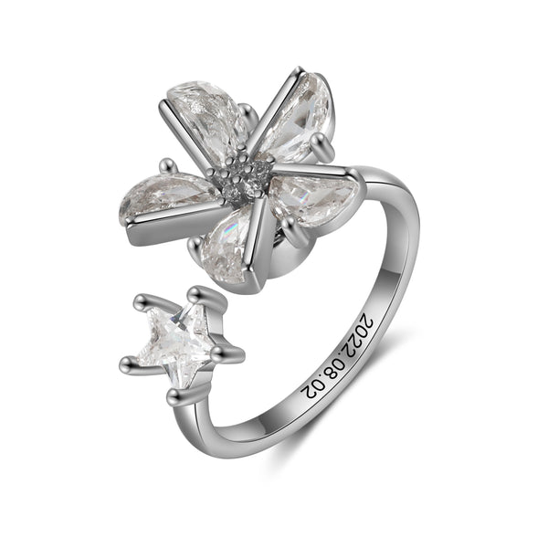 Custom Flower Rotatable Ring