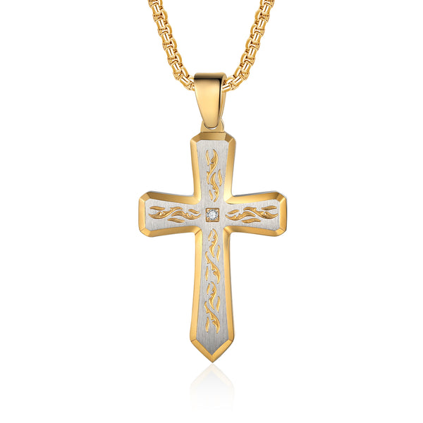 Custom Name Cross Men Necklace