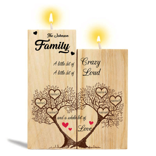 Custom Name Tree of Life Wooden Candle Holder