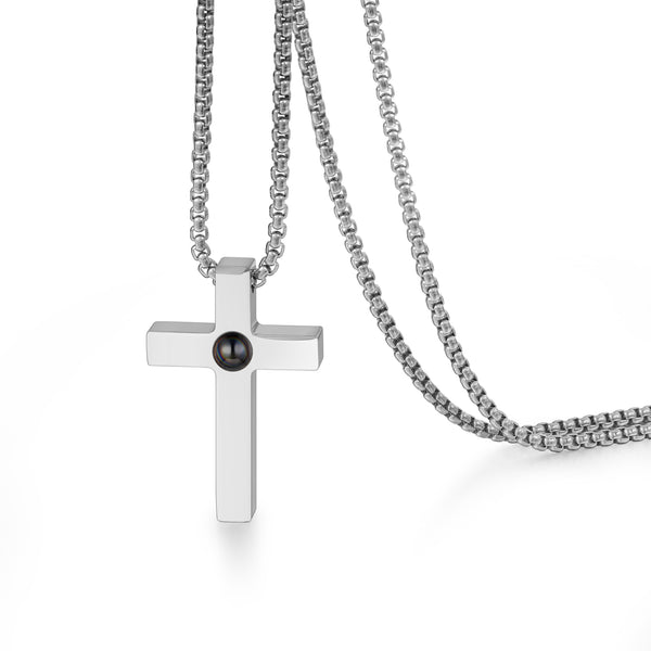 Custom Photo Projection Cross Necklace