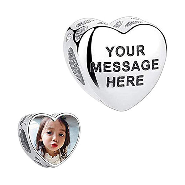 Custom Photo Heart Charm