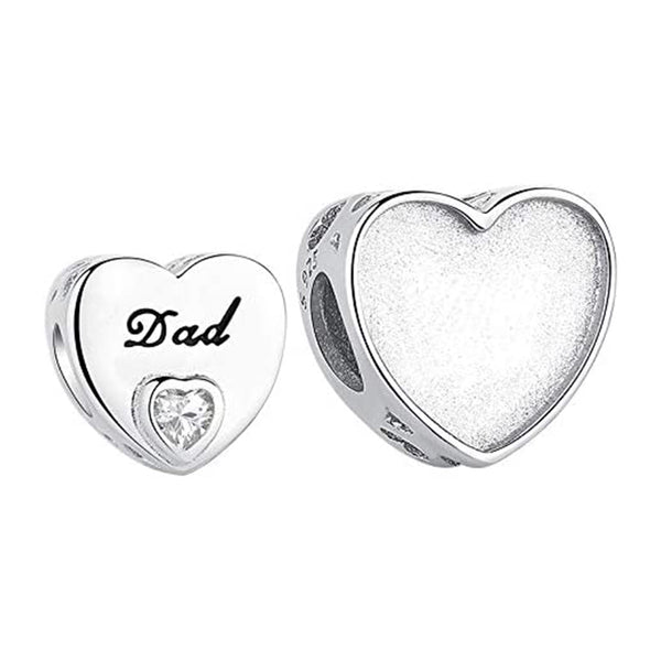 925 Sterling Silver Custom Heart Photo Charm