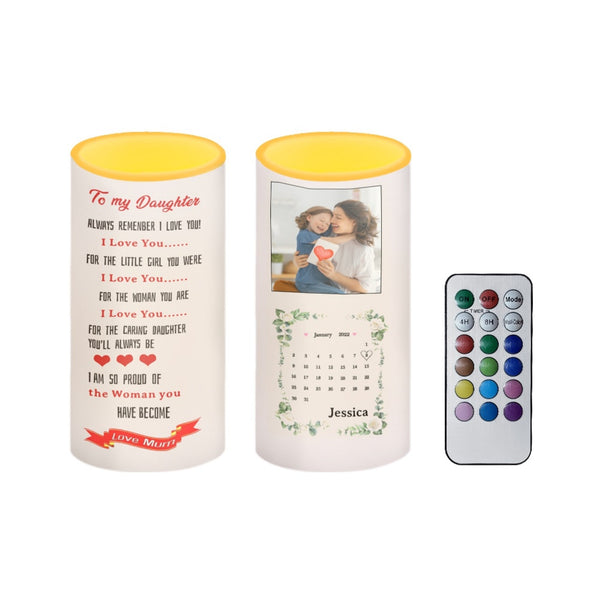 ‘To My Daughter’ Custom Photo Plastic Electronic Candlestick