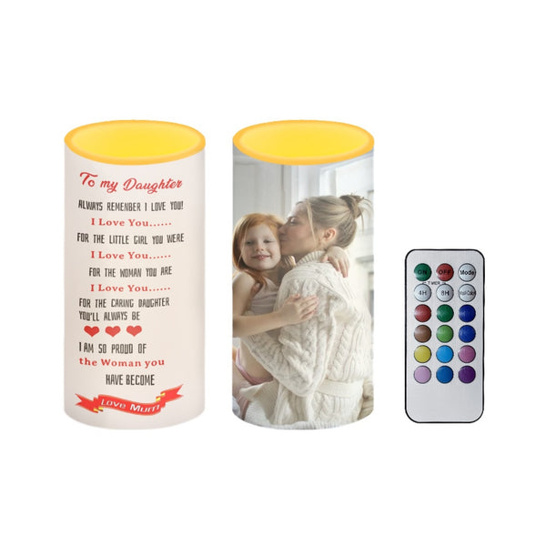 ‘To My Daughter’ Custom Photo Plastic Electronic Candlestick